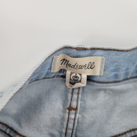 Madewell Hi Rise Light Wash Frayed Hem Denim Shorts Size 28 - Picture 3 of 4